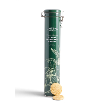 Cartwright & Butler Almond Shortbread Rounds in Tall Tin (300g)