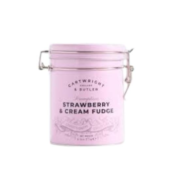 Cartwright & Butler Scrumptious Strawberry & Clotted Cream Fudge in Tin (175g)
