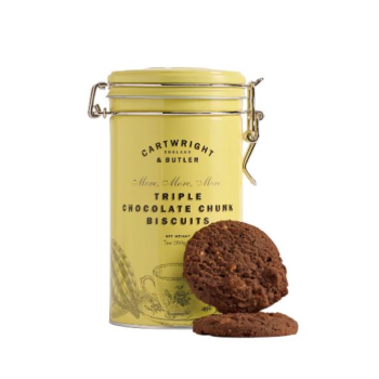 Cartwright & Butler Triple Chocolate Chunk Biscuits in Tin (200g)