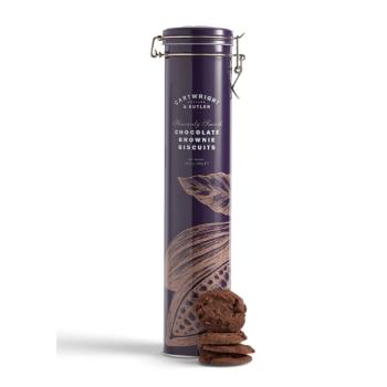 Cartwright & Butler Chocolate Brownie Biscuits in Tall Tin (300g)
