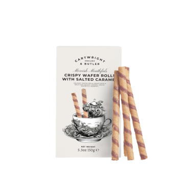 Cartwright & Butler Crispy Wafer Rolls with Salted Caramel Cream in Carton (150g)