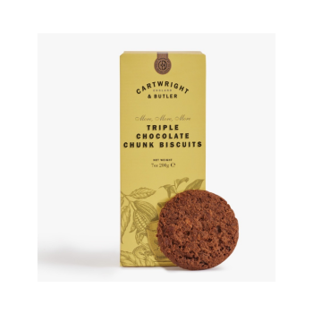 Cartwright & Butler Triple Chocolate Chunk Biscuits in Carton (200g)