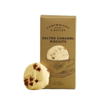 Cartwright & Butler Gold Christmas Salted Caramel Biscuits in Carton (100g)
